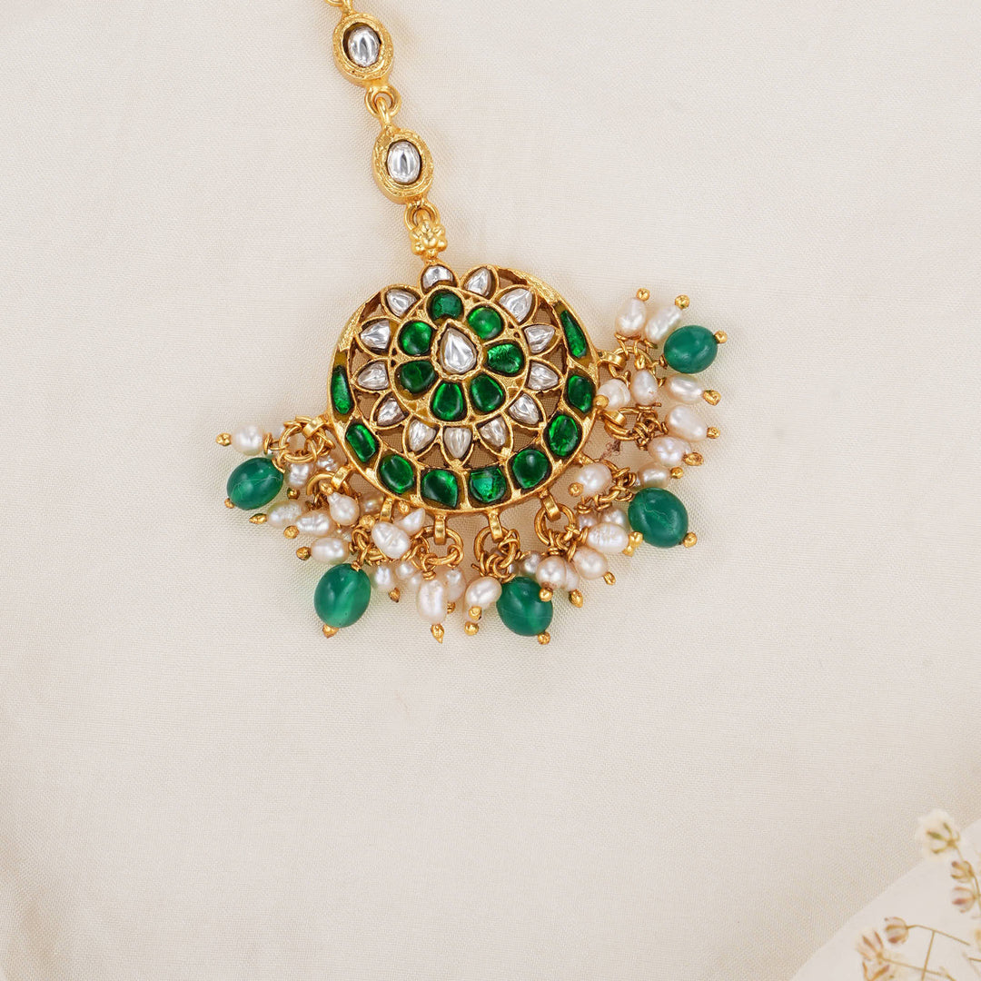 Heritage Verde Kundan Maangtikka