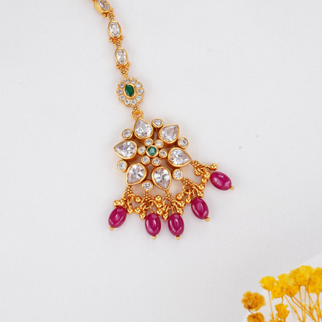 Whimsical Charm Stone Maangtikka