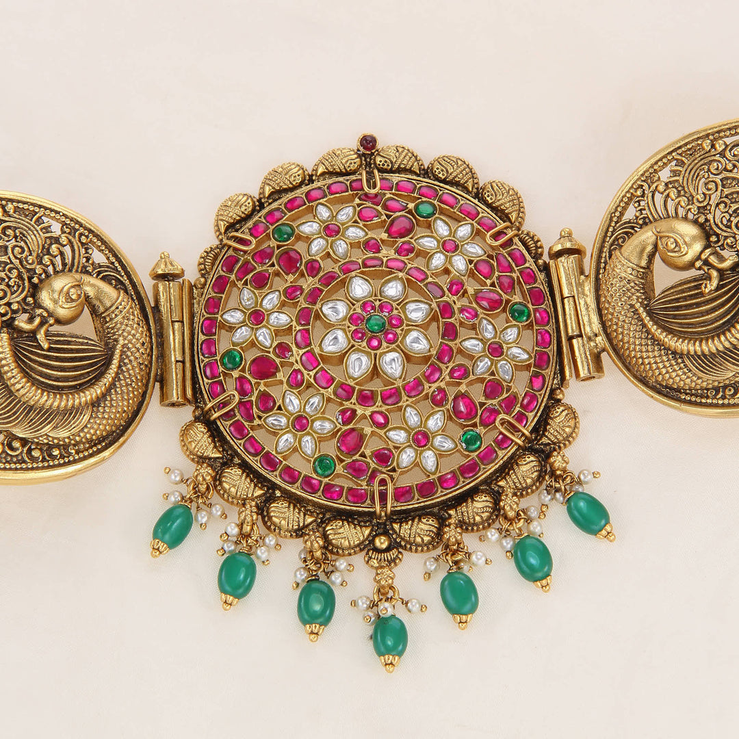 Wearing Bloom Kundan Oddiyanam