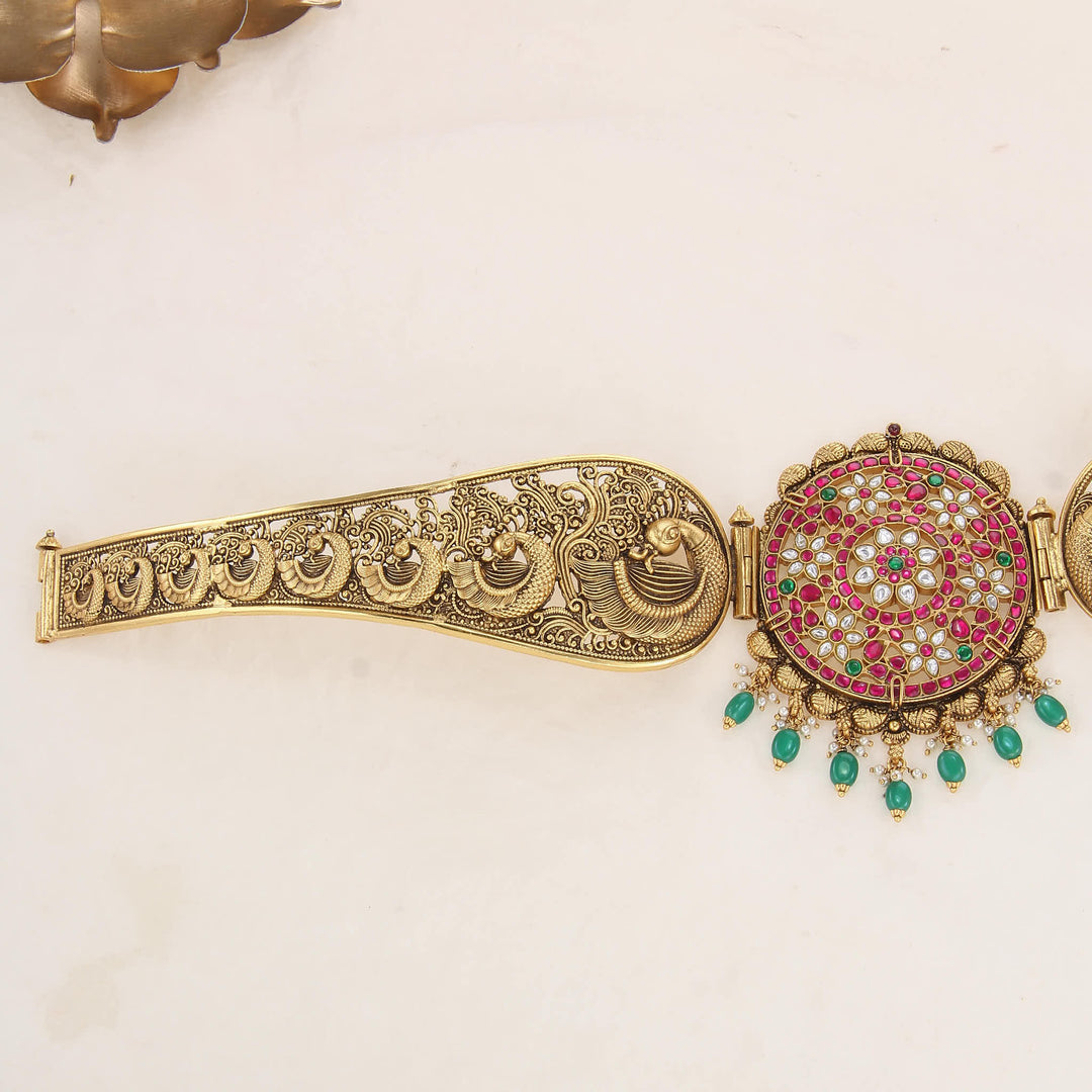 Wearing Bloom Kundan Oddiyanam