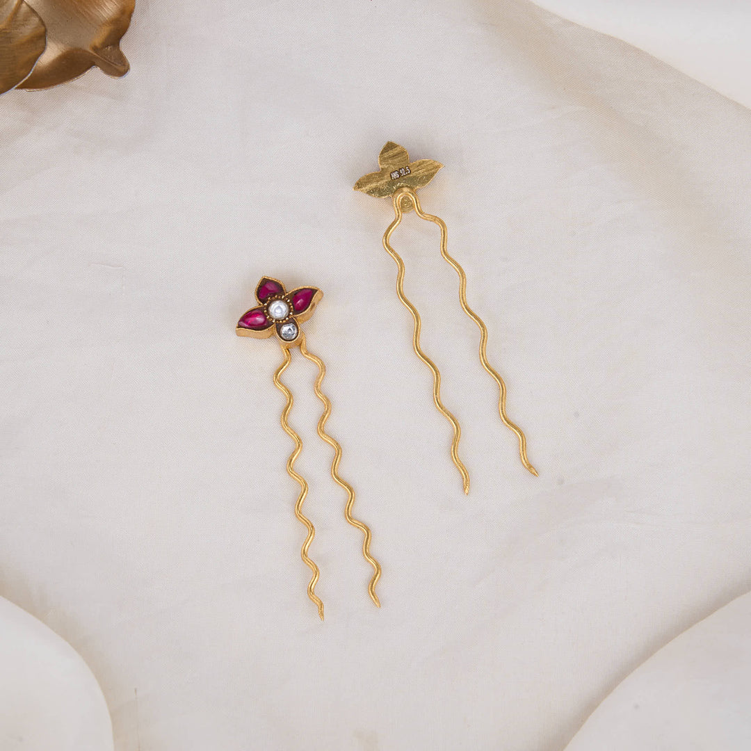 Cute Kundan Jada Hair Pin