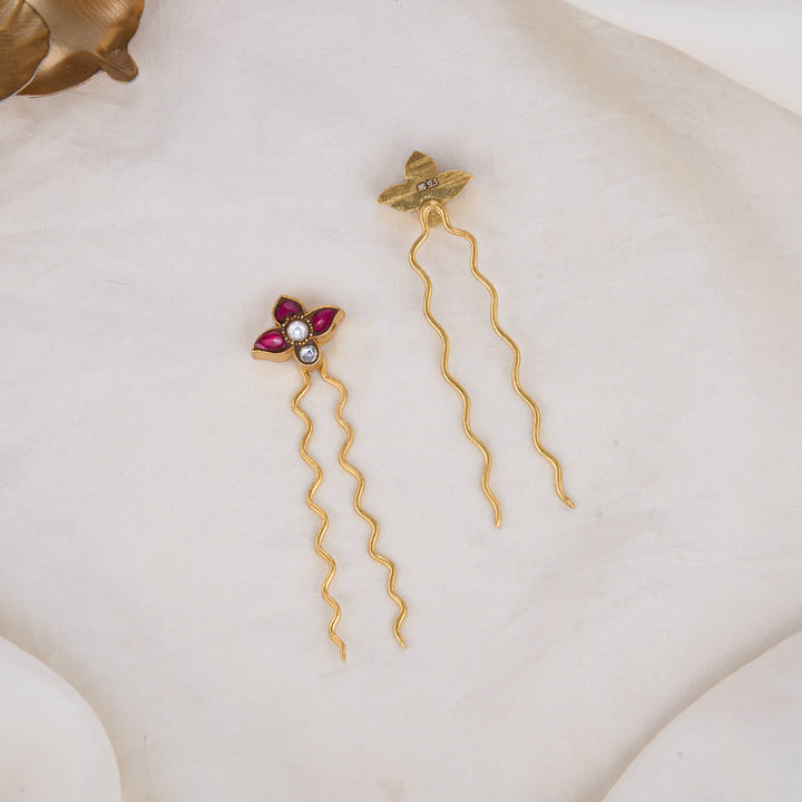 Cute Kundan Jada Hair Pin