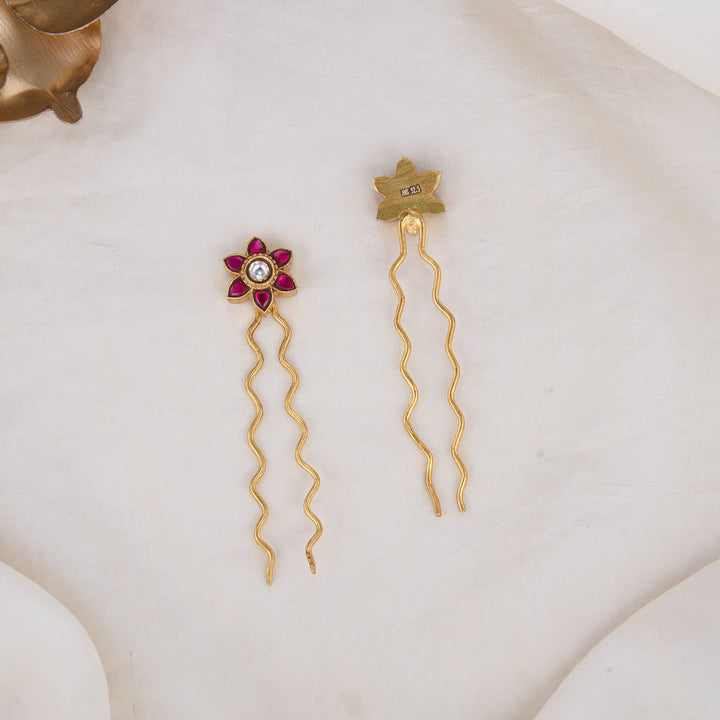 Floral Kundan Jada Hair Pin
