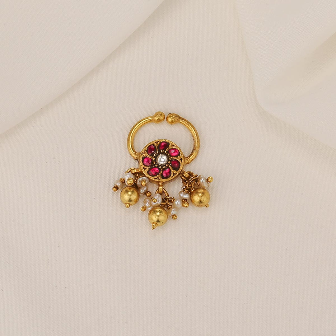 Buy Shree Nose pin Gold Plated Kundan Nosepin Online – The