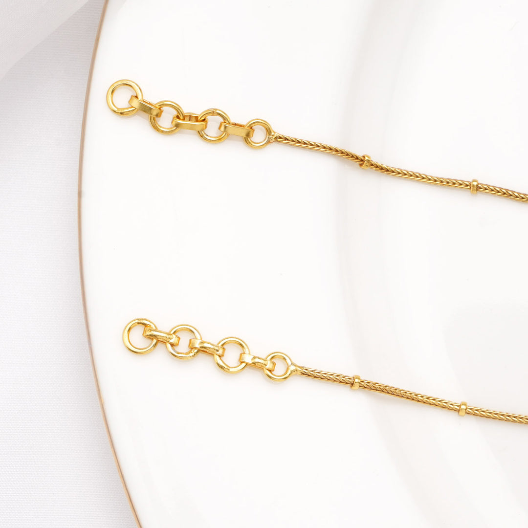 Cute Floral Gold Plated Kundan Anklet