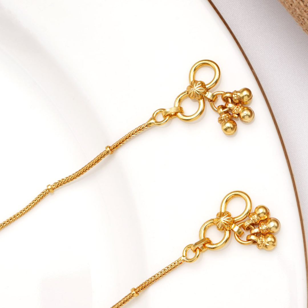 Royal White Kundan Anklet