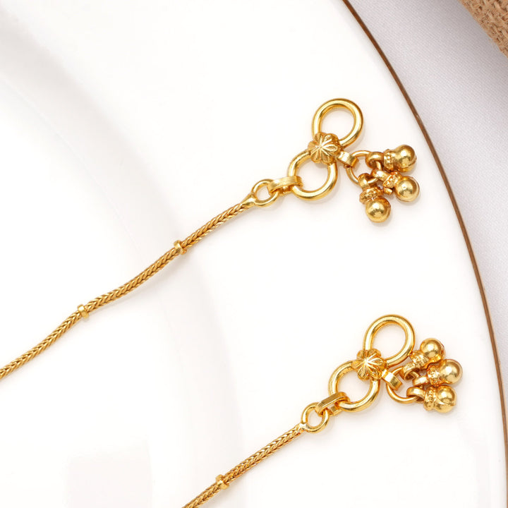 Royal White Kundan Anklet