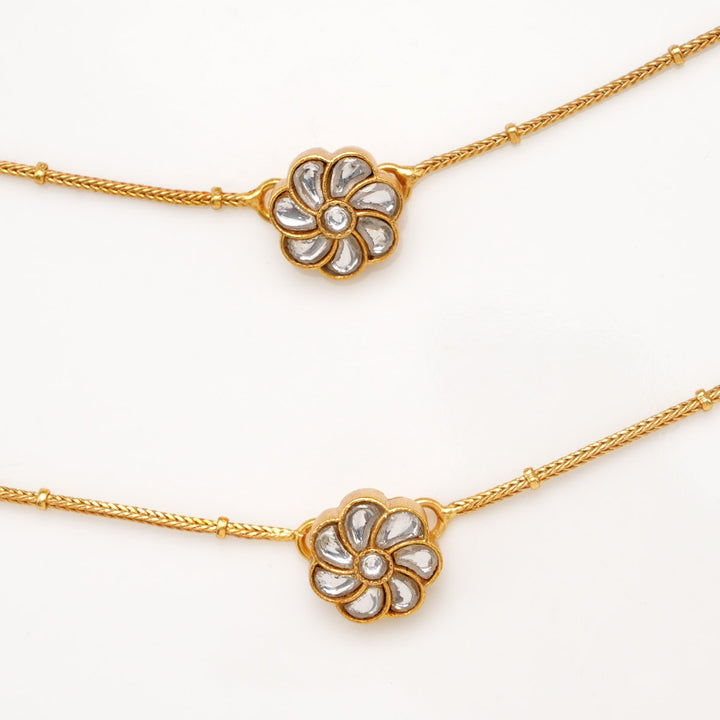 Royal White Kundan Anklet