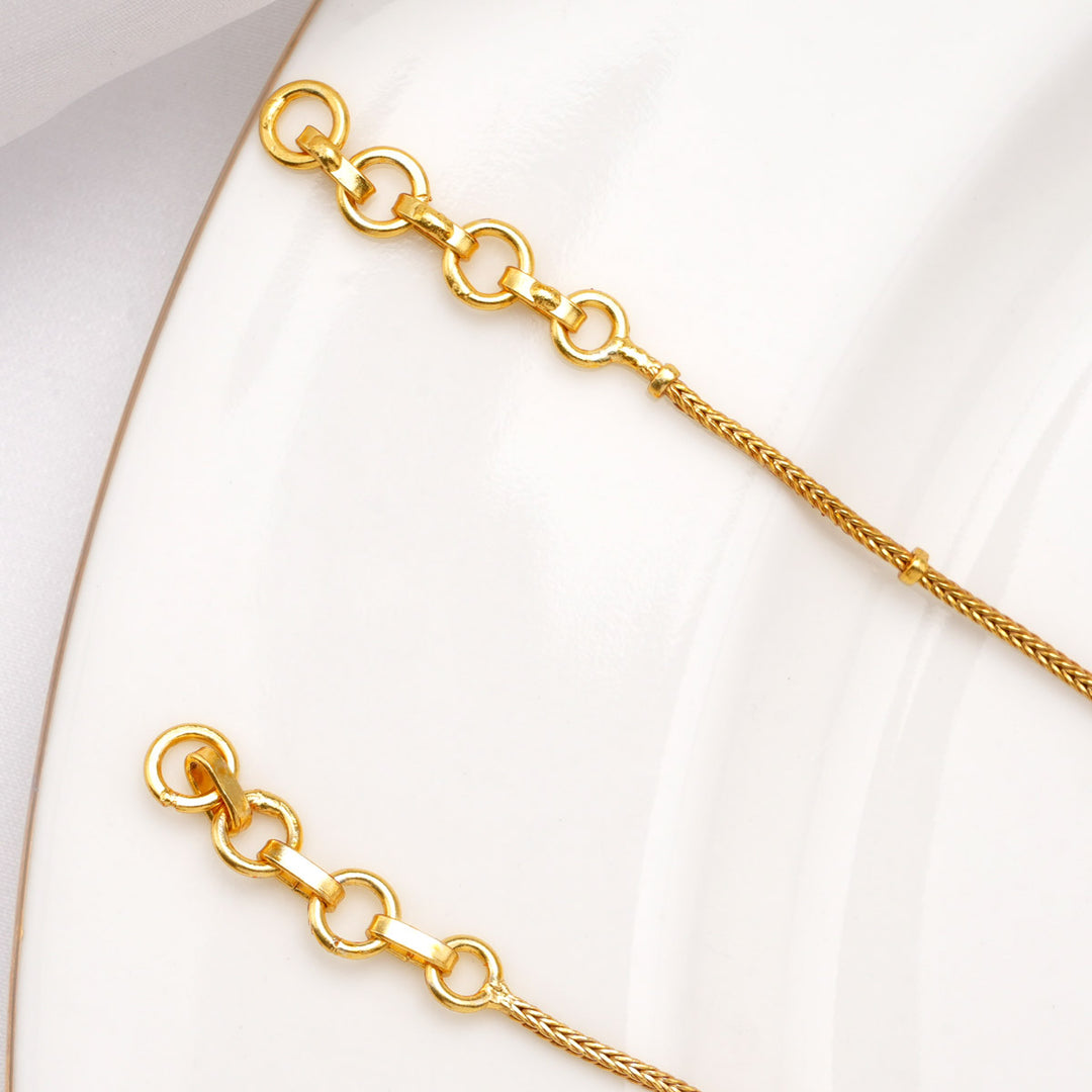 Royal White Kundan Anklet