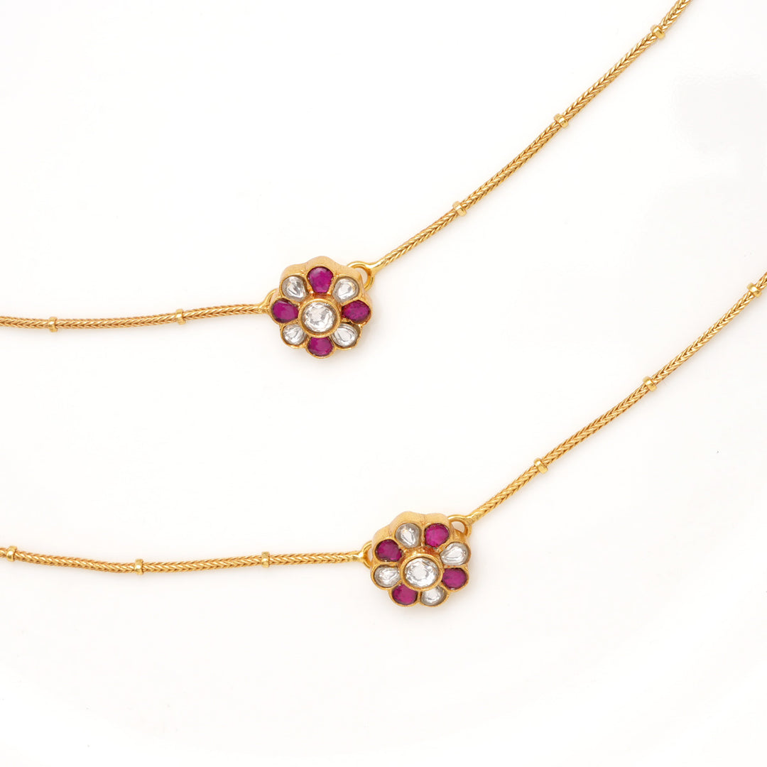 Cute Designed Kundan Anklet
