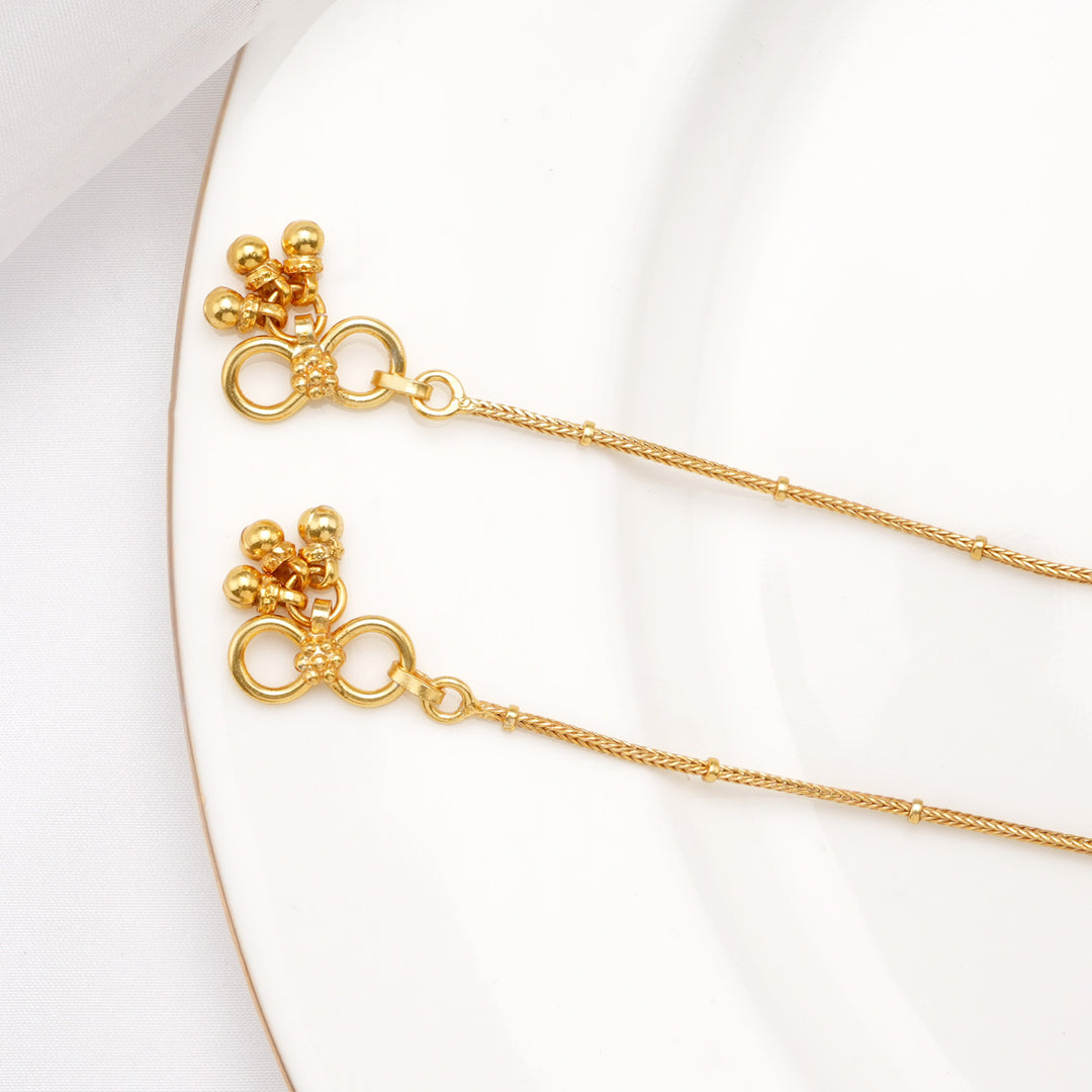 Heart Designed Kundan Anklet