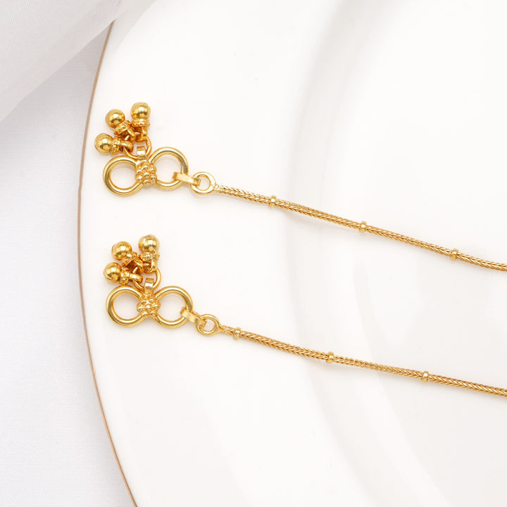 Heart Designed Kundan Anklet