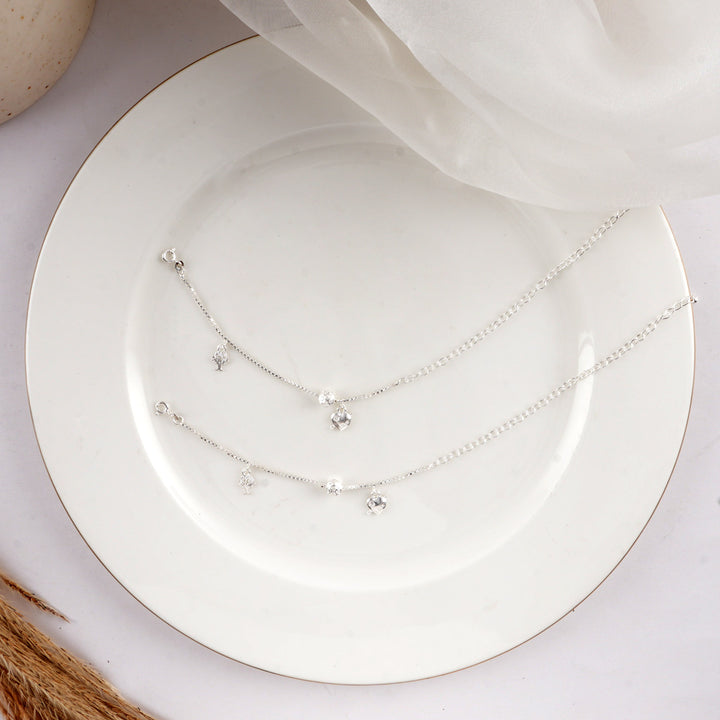 Sparkle Heart Anklets