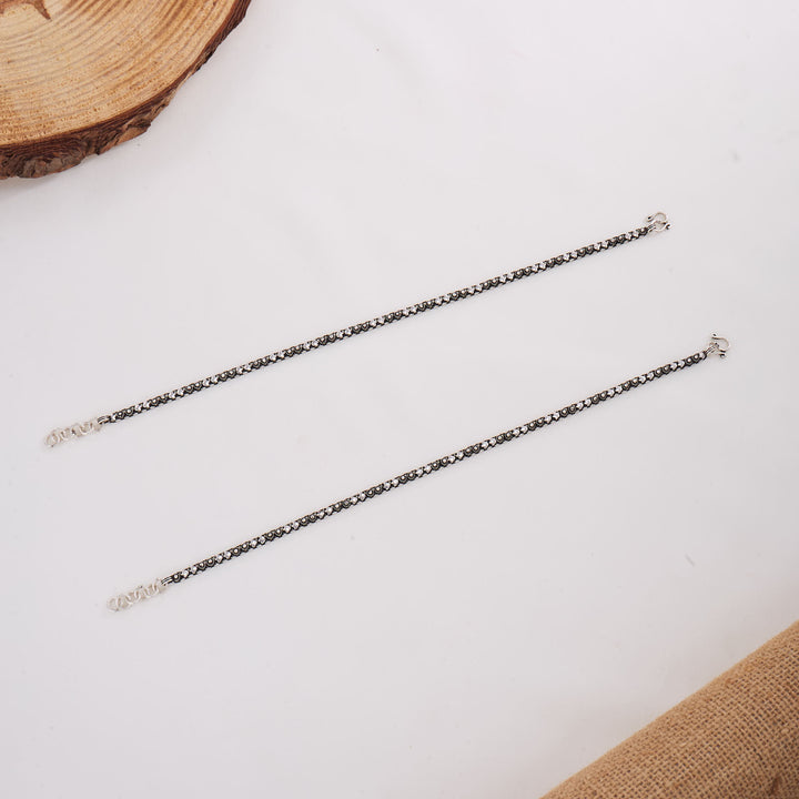 Lakkesh Oxidised Anklets