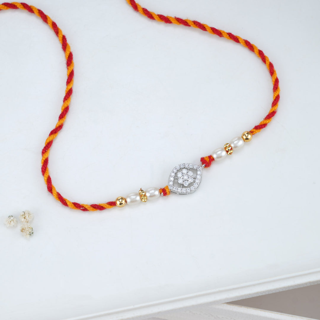 Floral Silver Rakhi