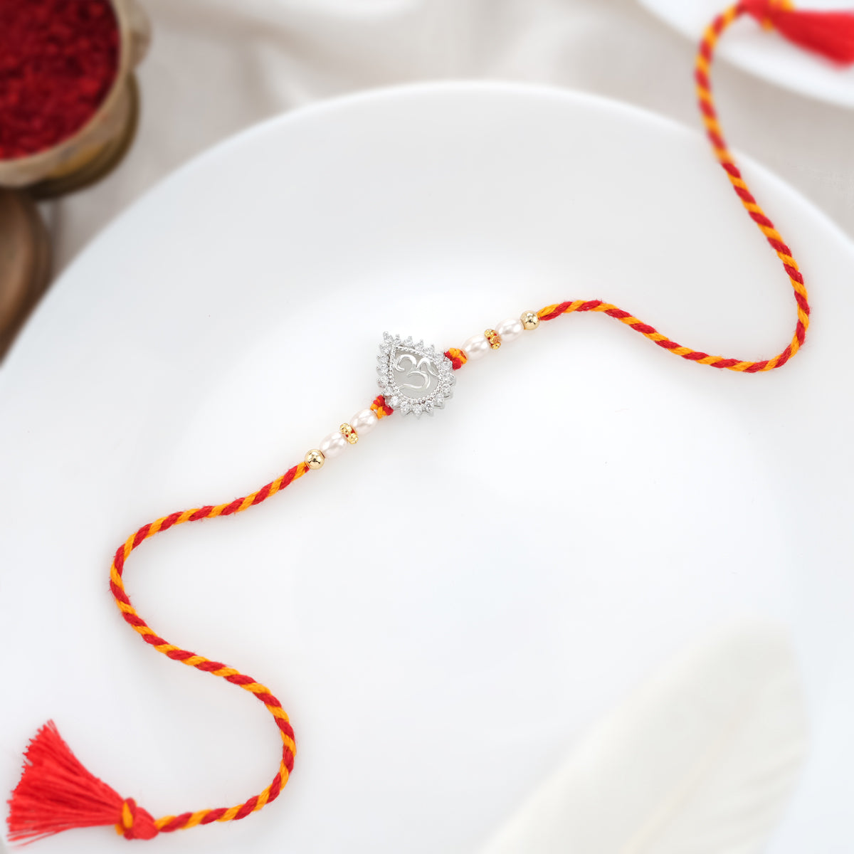 Shop Sparkling Silver Rakhi Online | 92.5 Silver Jewelry Collections ...