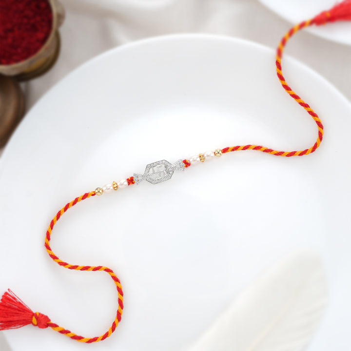 Aspecious Silver Rakhi