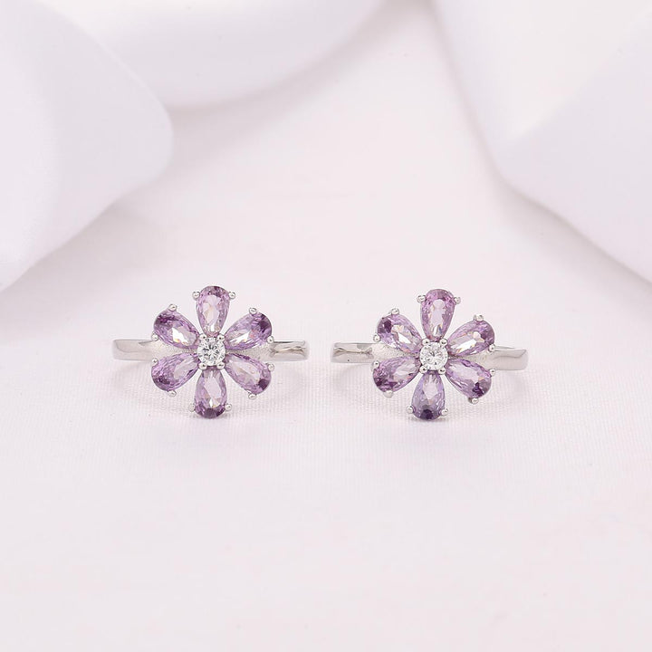 Violet Flower Toe Ring