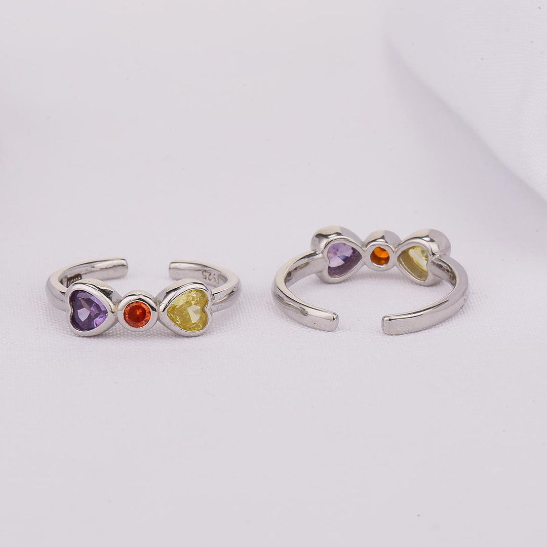 Colourful Heart Toe Ring