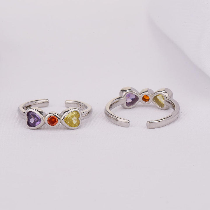 Colourful Heart Toe Ring