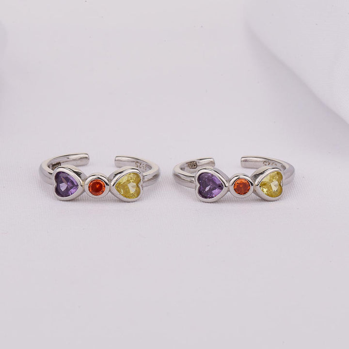 Colourful Heart Toe Ring