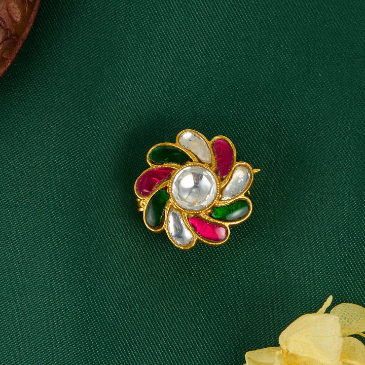 Floral Kundan Saree Pin