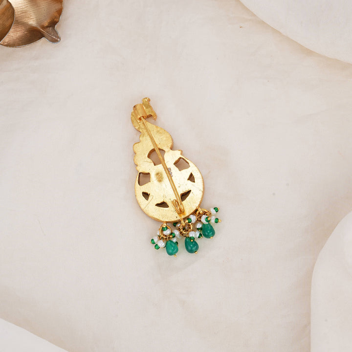 Elegant Kundan Brooch Pin