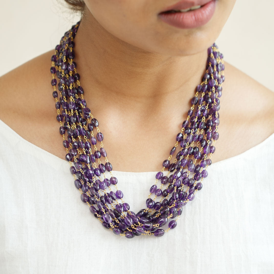 Jewelry Set 4 pcs Purple Amethyst Gems Silver Women Necklace Bracelet  Earrings | eBay
