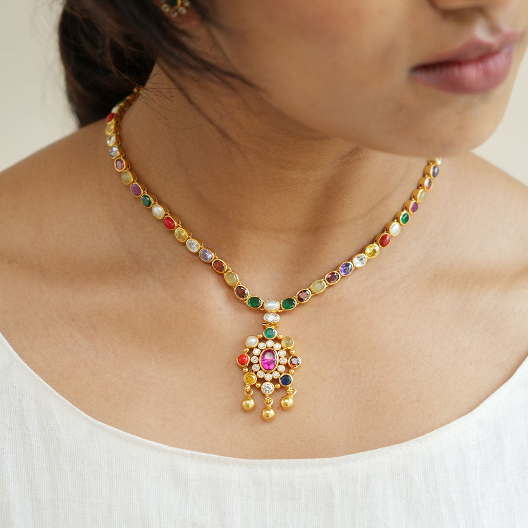 Beau ideal Navarathna Necklace