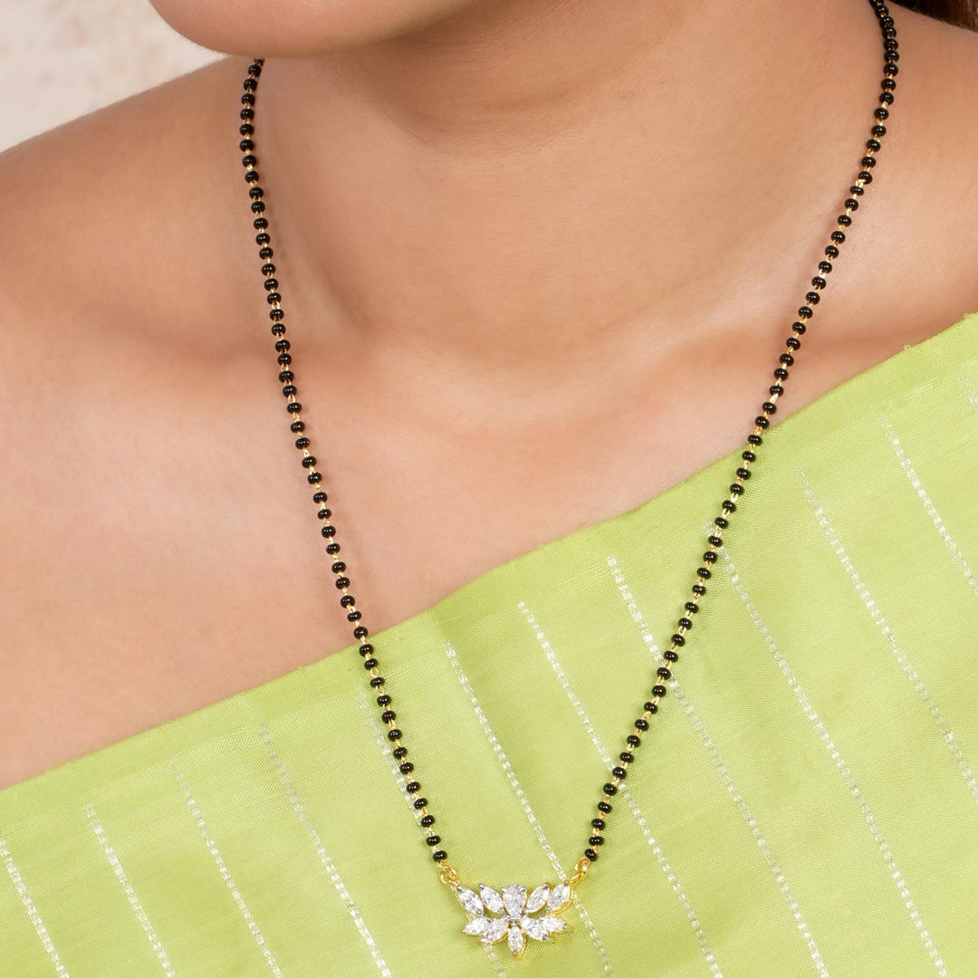 Lotus Mangalsutra Chain With Earrings