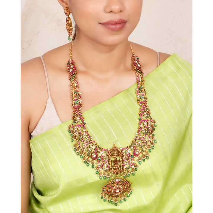 Temple Designed Lakshmi Long Necklace
