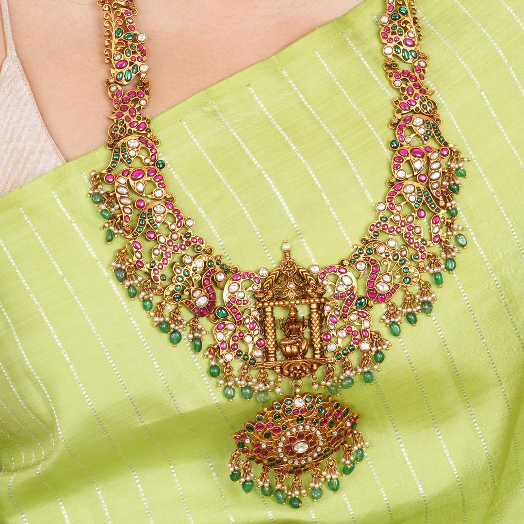 Temple Designed Lakshmi Long Necklace