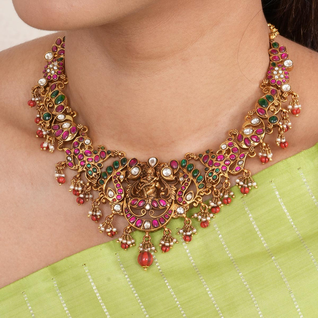 Lord Narasimha Dev Short Necklace