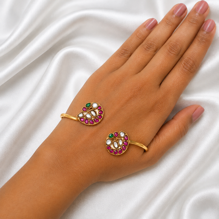 Modern Kundan Palm Bracelet