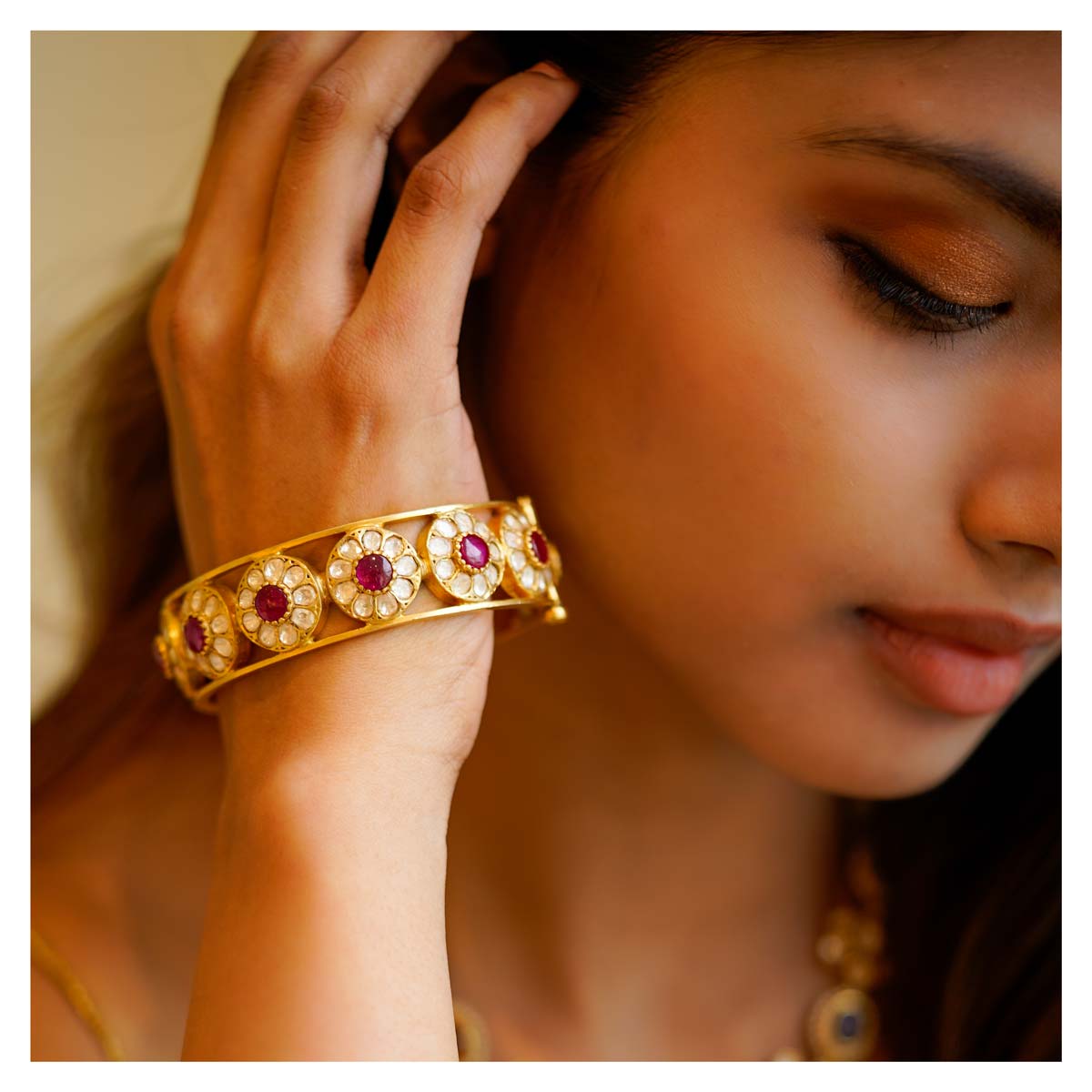 Pachhi Kundan Bracelet/statement Antique Gold Pachi Kundan Openable Bracelet  With Colored/onyx Stones for Bangle Size 2.4/2.6 - Etsy