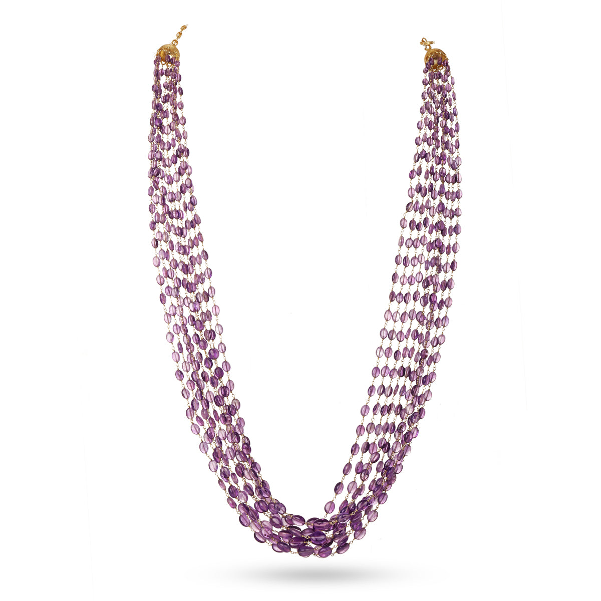 Buy quality Natural Purple Amethyst Round Faceted Beeds 2 Layers Necklace  JSS0165 in Hyderabad