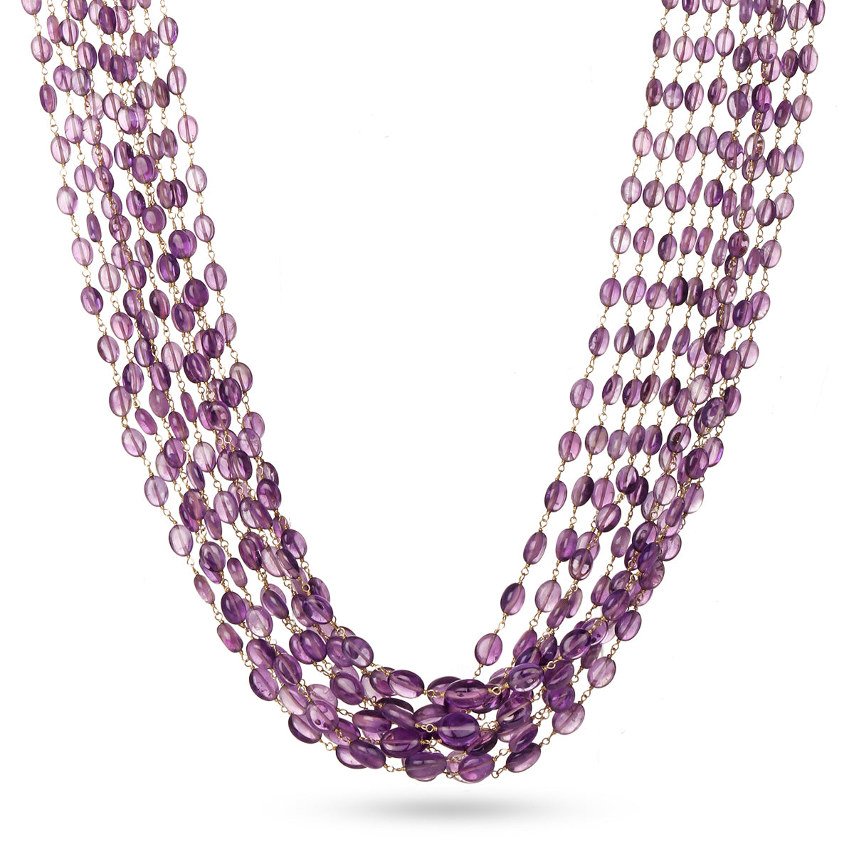 Meredith Strauss - Beaded Necklace with Grape Motif - Blackberry