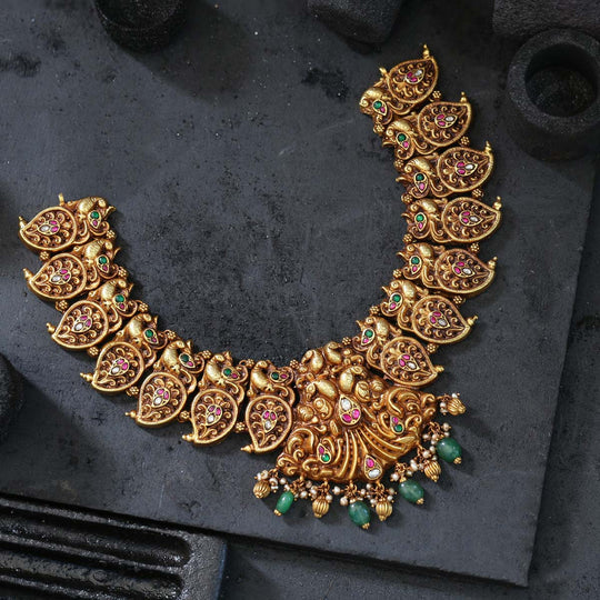Gold Plated Silver Deep Nagas Necklace | Gold Plated Silver Short ...