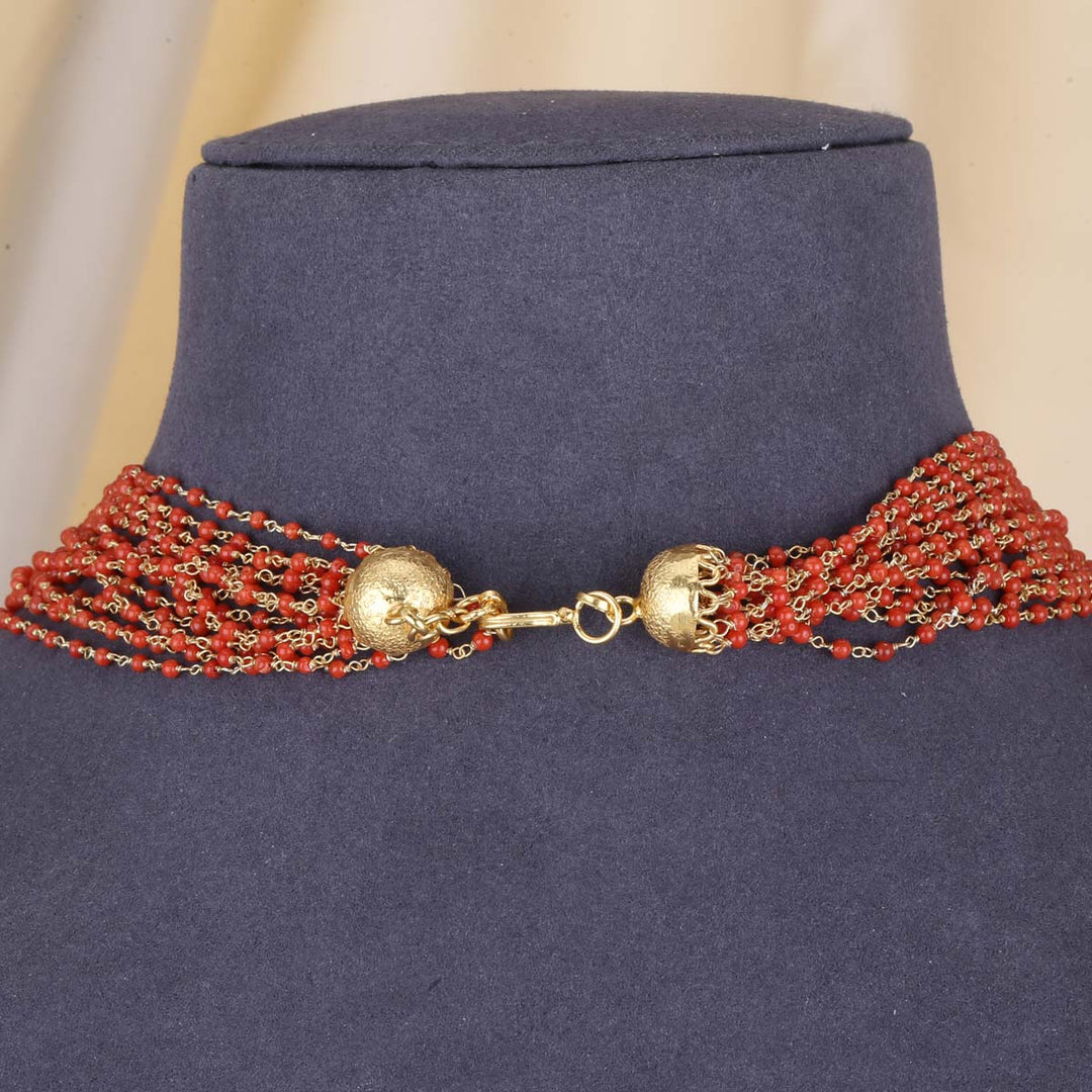 Shahi Coral Long Necklace