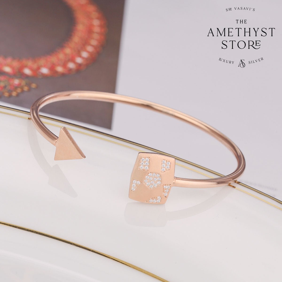 Buy Jewels Galaxy Jewellery For Women Astonishing Rose Gold Plated Love AD Bracelet  Online at Best Prices in India - JioMart.