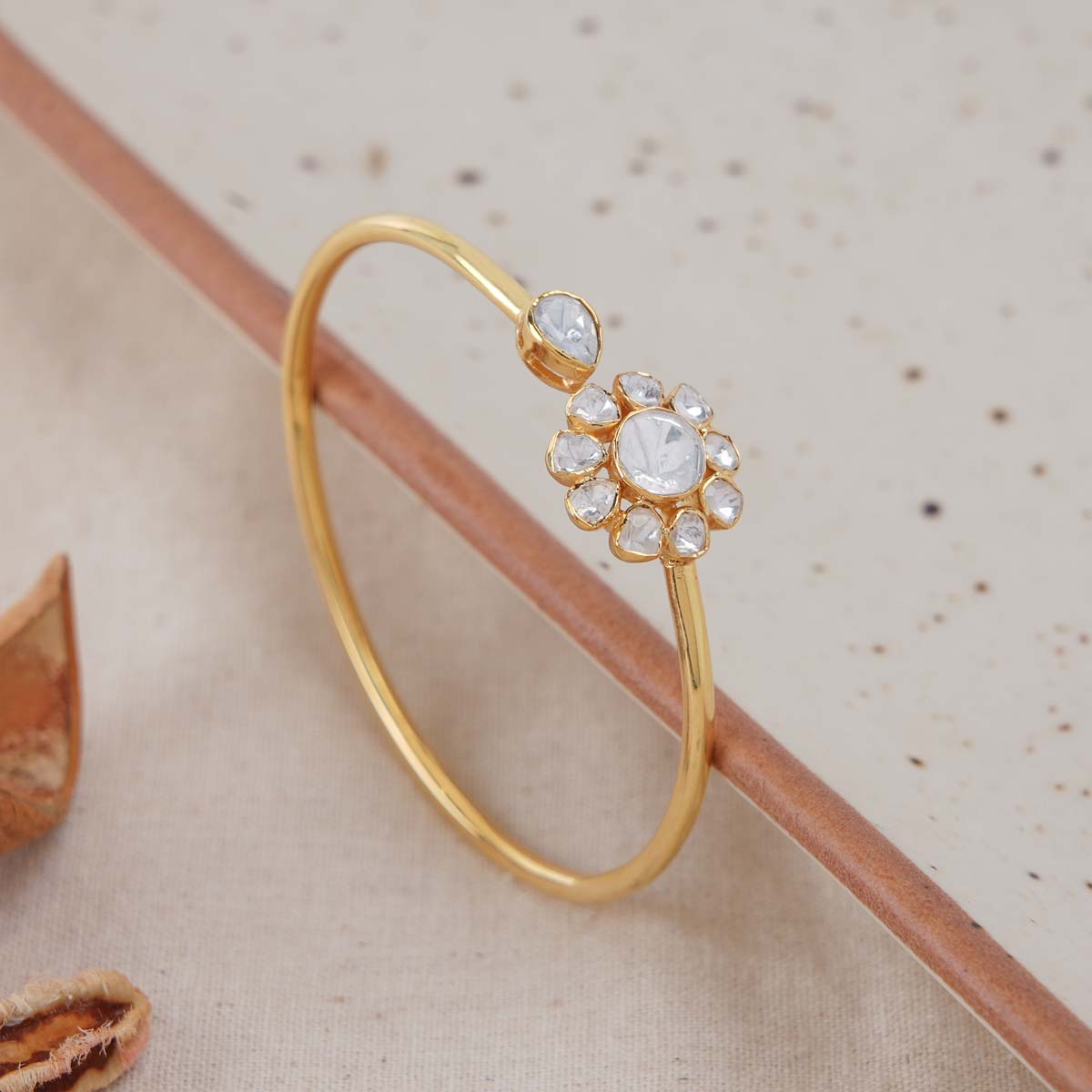 Sree Kumaran | Jasper Gold Tip Bracelet With Stone Collection