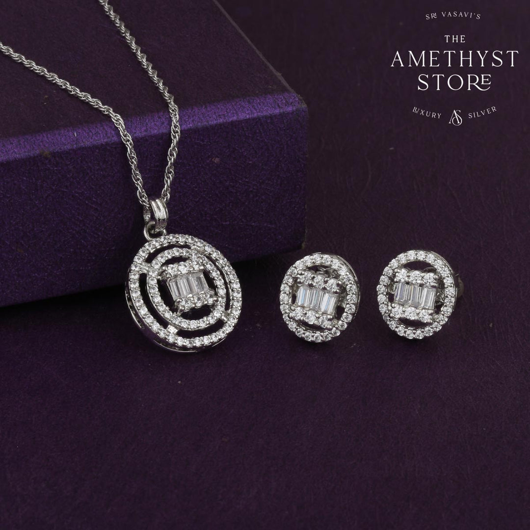 Buy Rinith Pendant Set Gold Plated Silver Swarovski