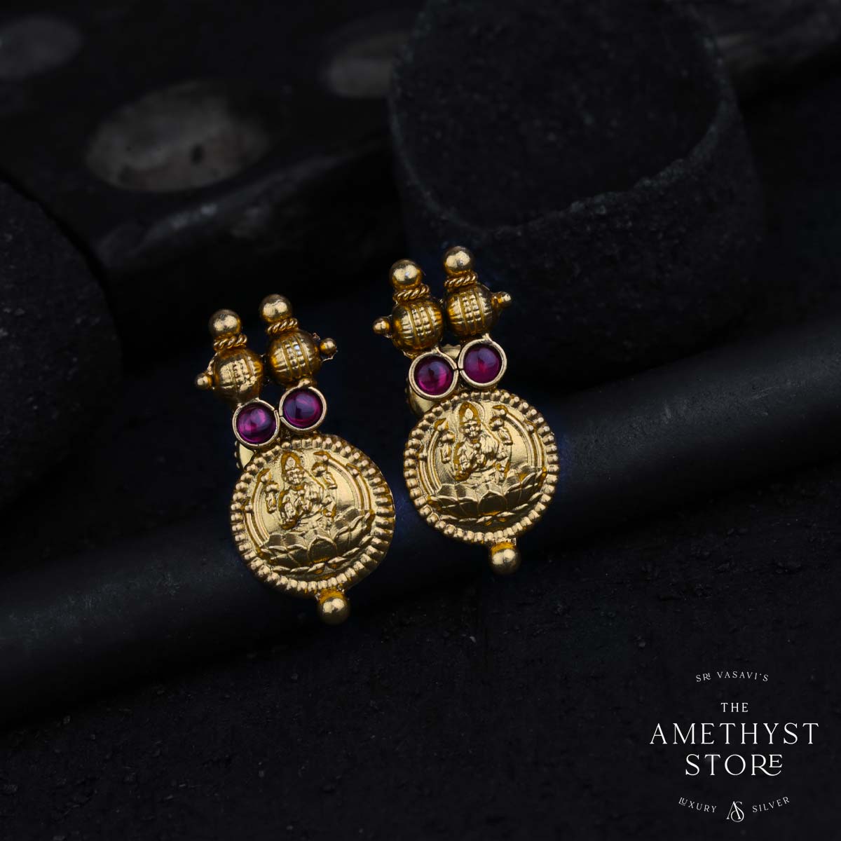 Rose Gold American Diamond (AD) Jhumka Earrings – Amazel Designs