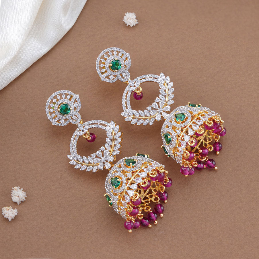 Diamond Jhumka Model from GRT Jewellers - South India Jewels | Jhumka  designs, Diamond jhumkas, Handmade gold jewellery