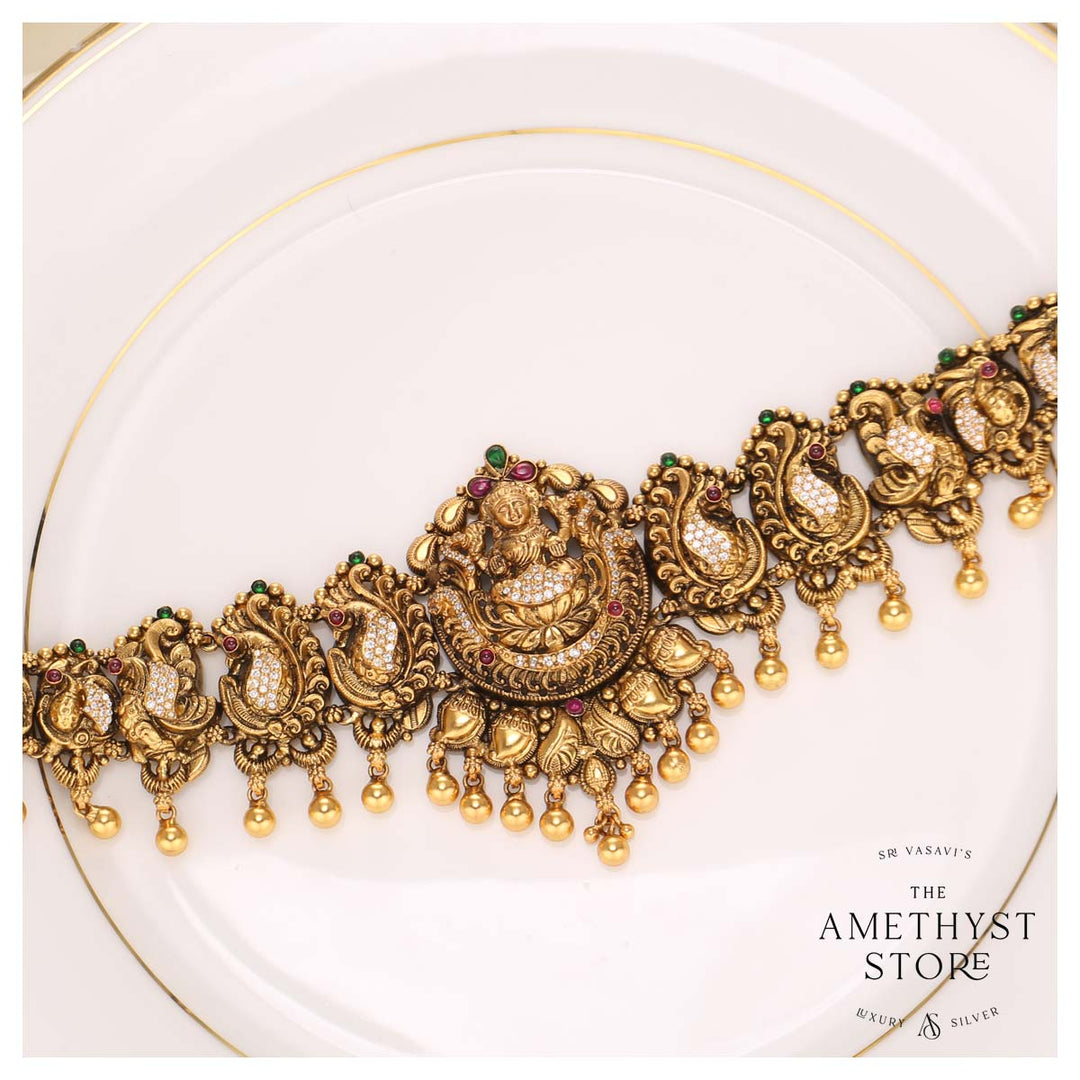 Buy Hemalini Oddiyanam Gold Plated Silver Nagas Nakshi