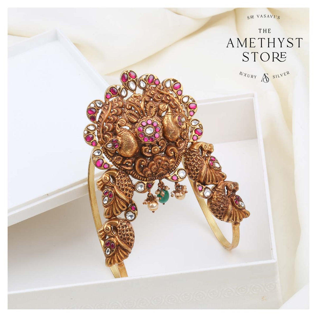 Buy Tharika U Type Vanki Gold Plated Deep Nagas and Kundan