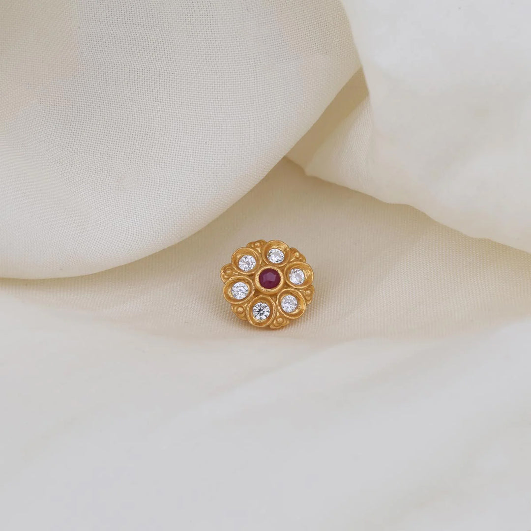 Buy Delicate Nose Pin Gold Plated Stone Nosepin Online