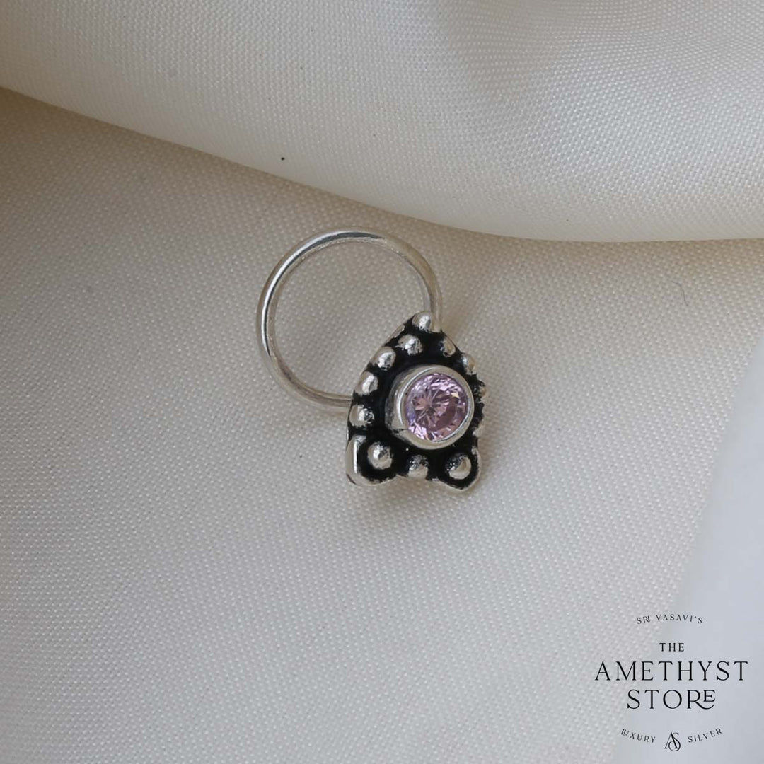 Buy Varaki Nose Pin Gold Plated Silver Oxidised Nosepin