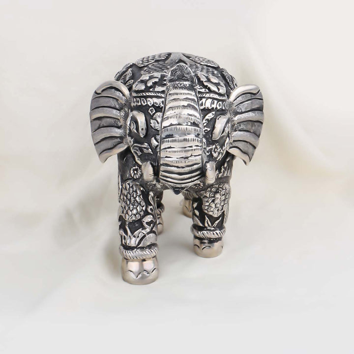 Silver Idol Pair of Elephant Statues
