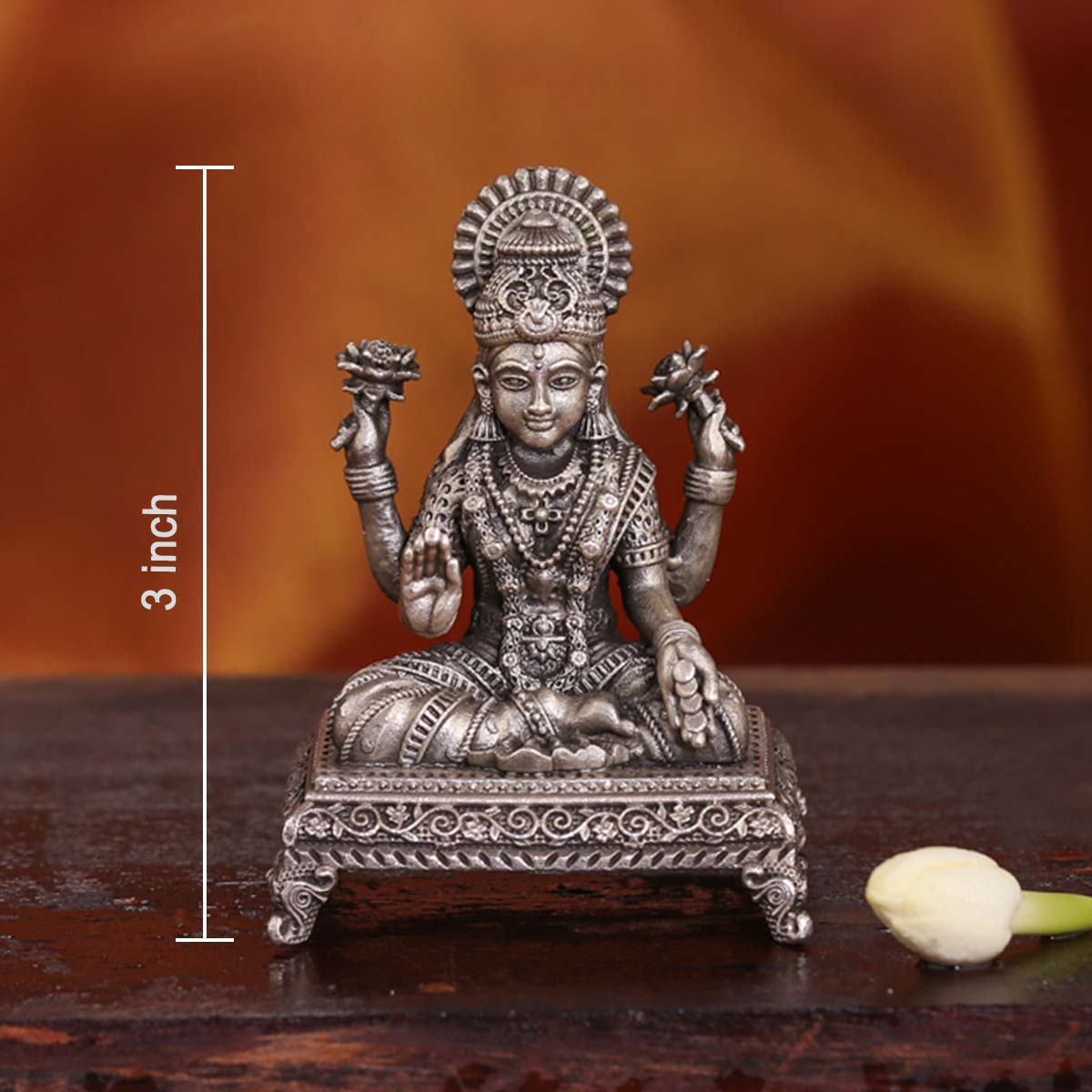 Buy Lakshmi Devi 3D Idol | 925 Pure Silver God Idols Online – The Amethyst  Store